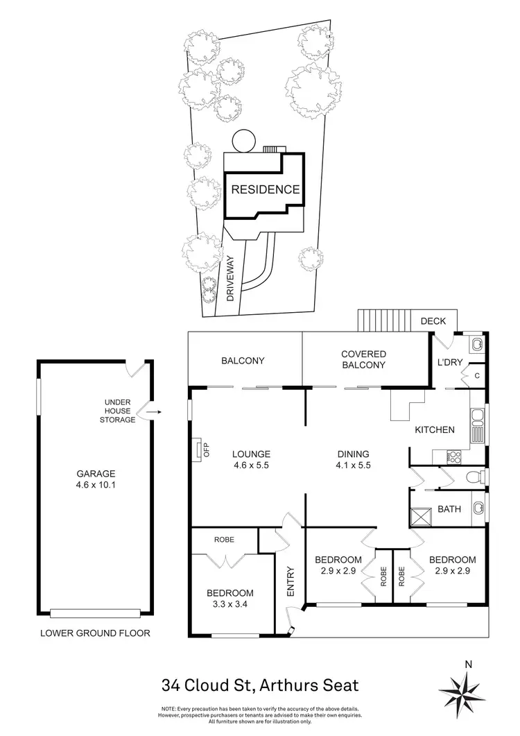 Floorplan of Homely house listing, 34 Cloud Street, Arthurs Seat VIC 3936