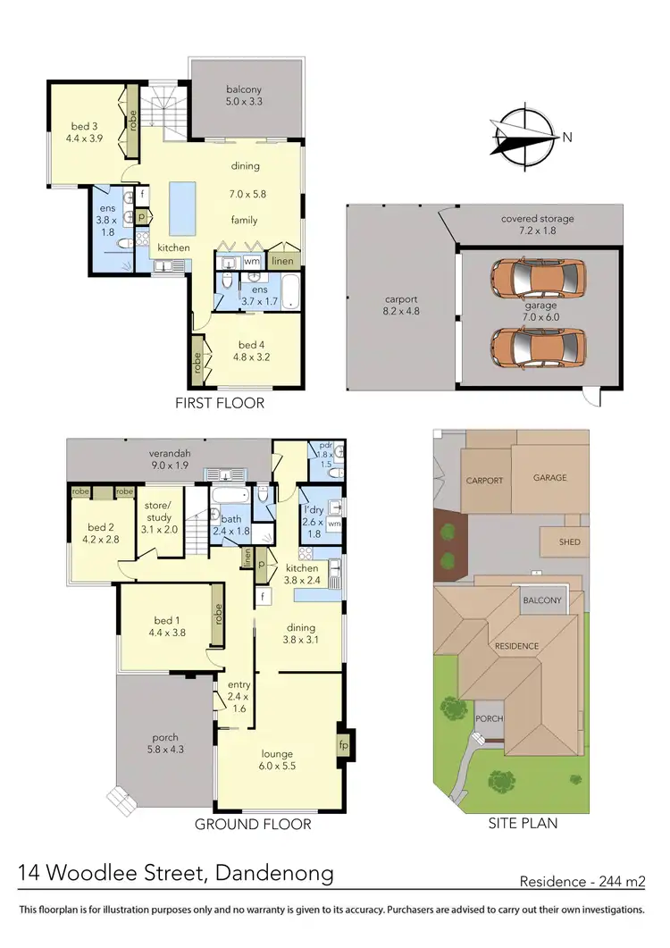 Floorplan of Homely house listing, 14 Woodlee Street, Dandenong VIC 3175