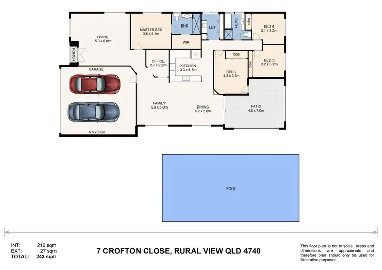 Floorplan of Homely house listing, 7 Crofton Close, Rural View QLD 4740