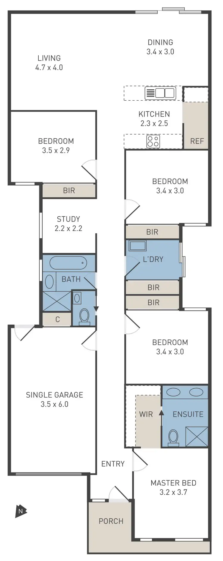 Floorplan of Homely house listing, 7 Odara Mews, Tarneit VIC 3029