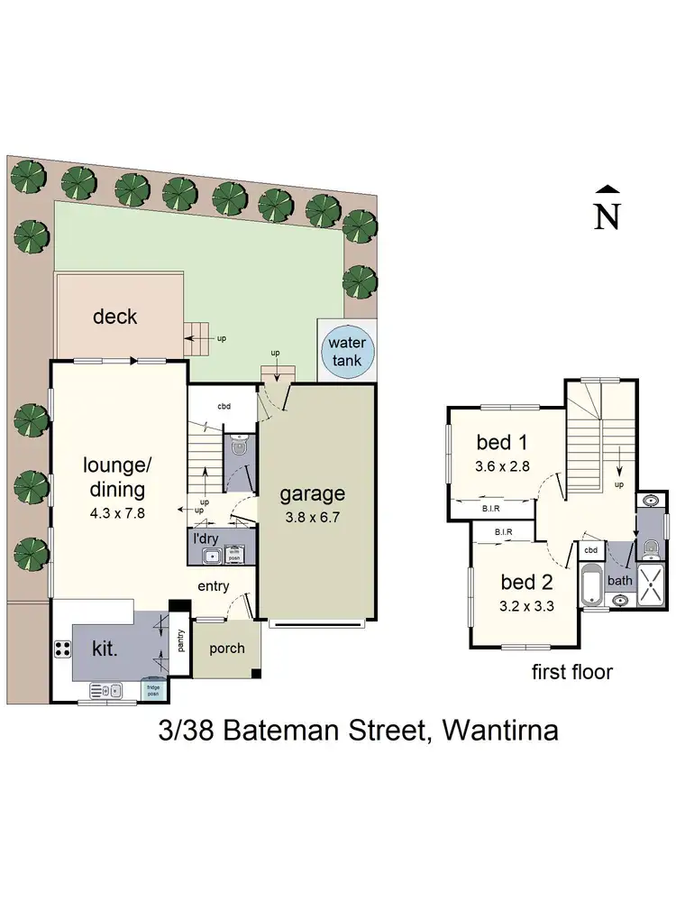 Floorplan of Homely townhouse listing, 3/38 Bateman Street, Wantirna VIC 3152