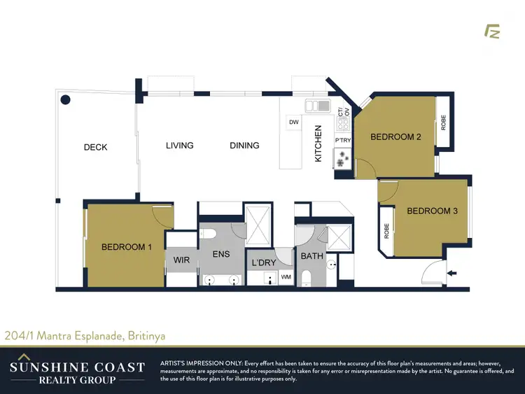 Floorplan of Homely apartment listing, 204/1 Mantra Esplanade, Birtinya QLD 4575