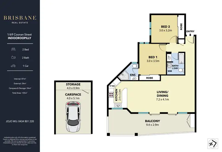 Floorplan of Homely apartment listing, 1/69 Coonan Street, Indooroopilly QLD 4068