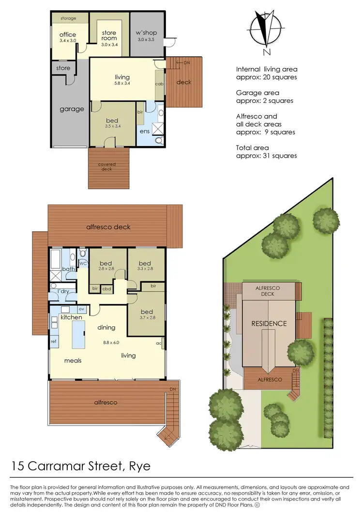 Floorplan of Homely house listing, 15 Carramar Street, Rye VIC 3941