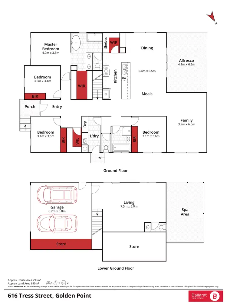 Floorplan of Homely house listing, 616 Tress Street, Golden Point VIC 3350