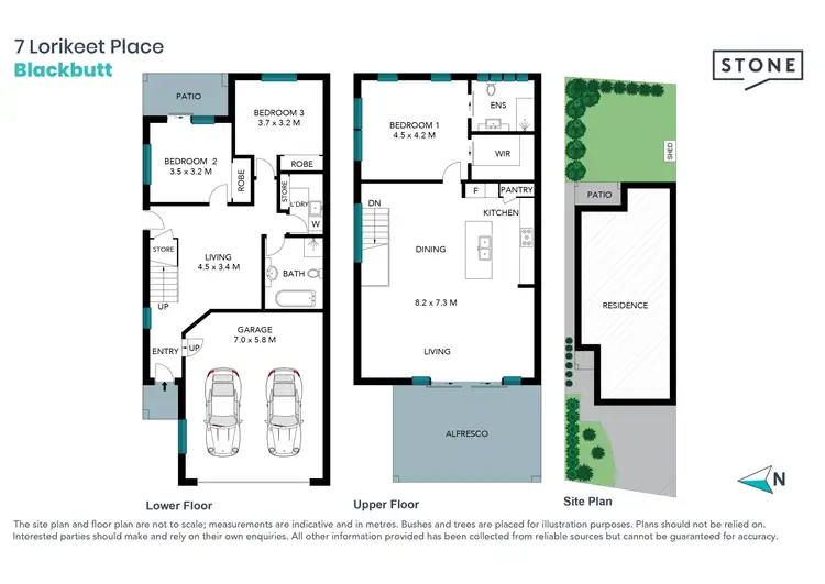 Floorplan of Homely semi-detached listing, 7 Lorikeet Place, Blackbutt NSW 2529