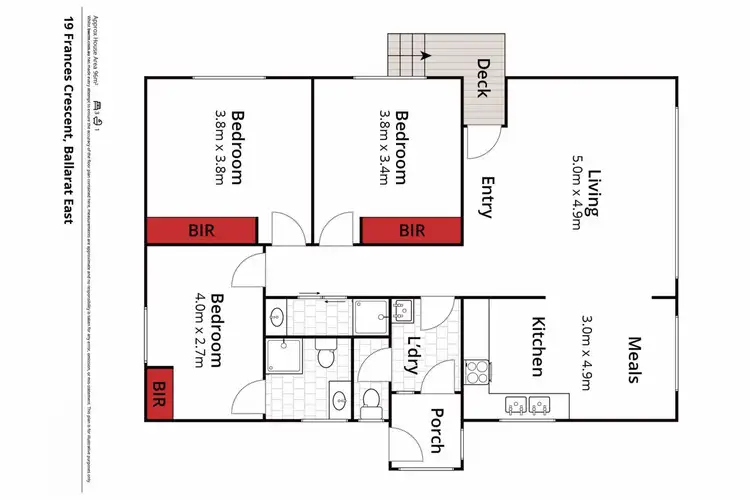 Floorplan of Homely house listing, 19 Frances Crescent, Ballarat East VIC 3350