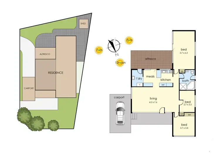 Floorplan of Homely house listing, 14 Derna Crescent, Frankston VIC 3199