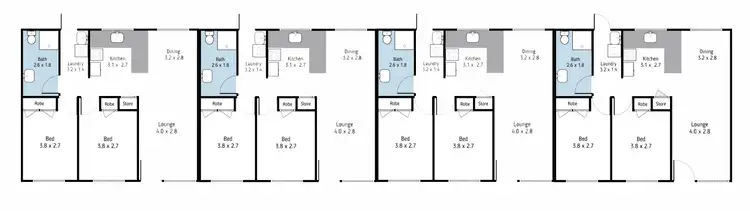 Floorplan of Homely block of units listing, 2 Cooyal Street, Cowra NSW 2794