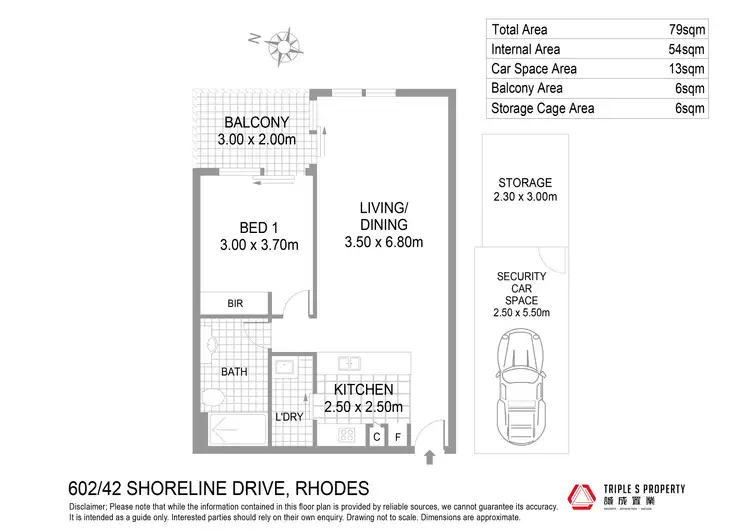Floorplan of Homely apartment listing, 602/42 Shoreline Drive, Rhodes NSW 2138