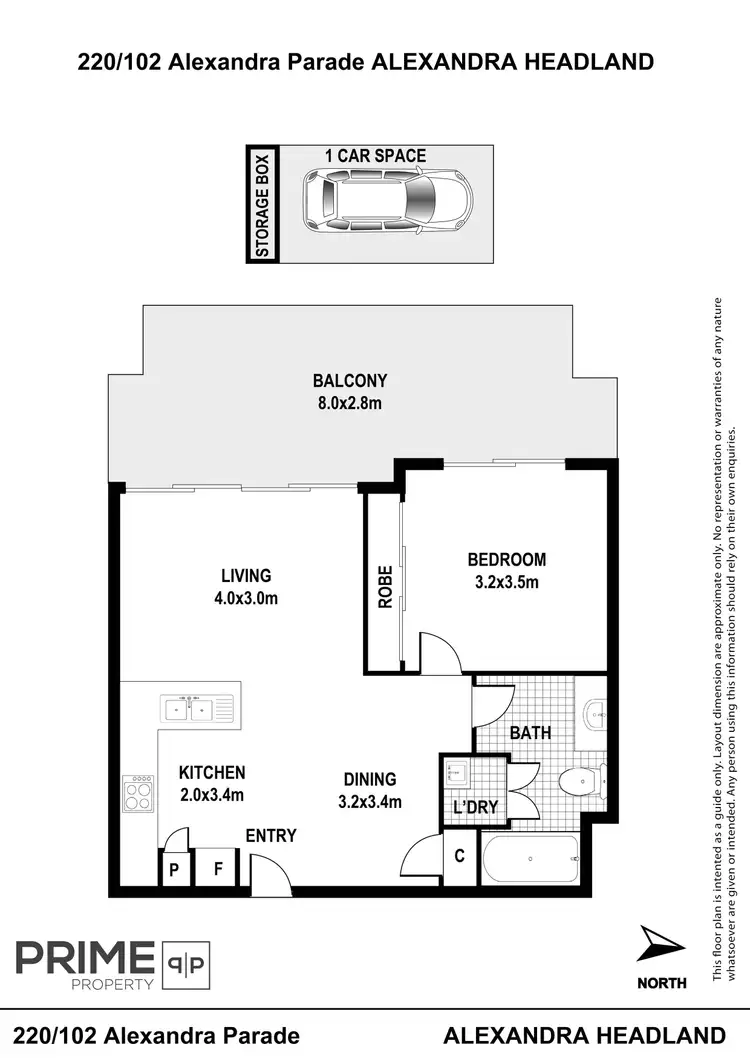 Floorplan of Homely unit listing, 220/102 Alexandra Parade, Alexandra Headland QLD 4572