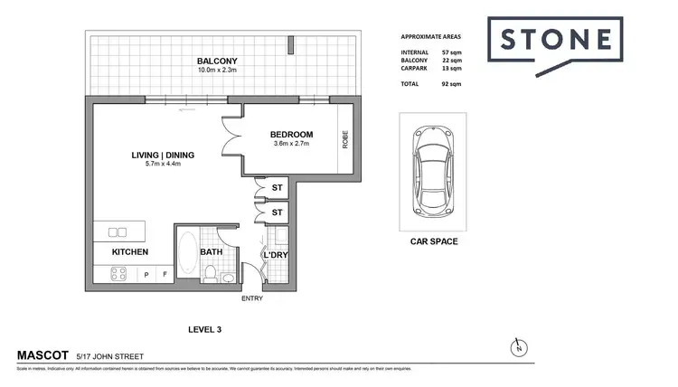 Floorplan of Homely apartment listing, 5/17 John Street, Mascot NSW 2020