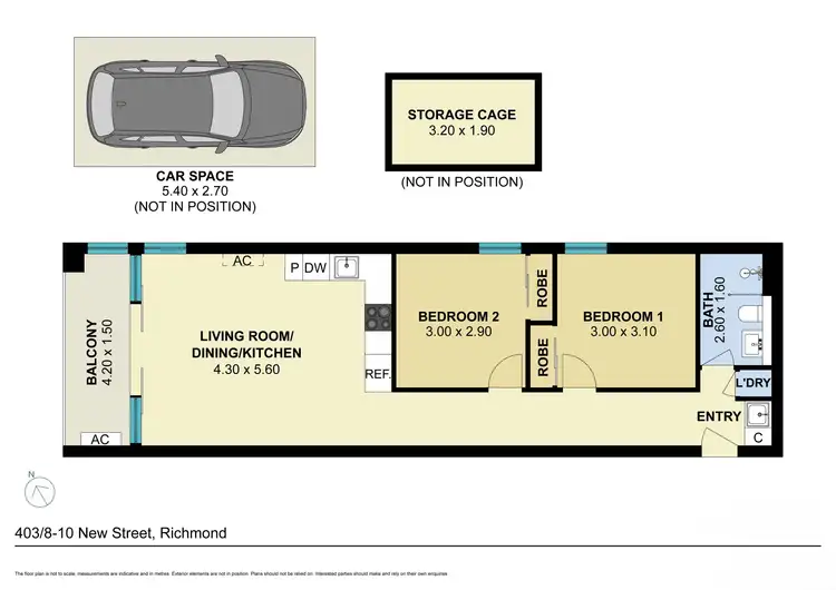 Floorplan of Homely apartment listing, 403/8 New Street, Richmond VIC 3121