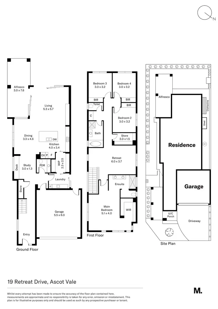 Floorplan of Homely house listing, 19 Retreat Drive, Ascot Vale VIC 3032