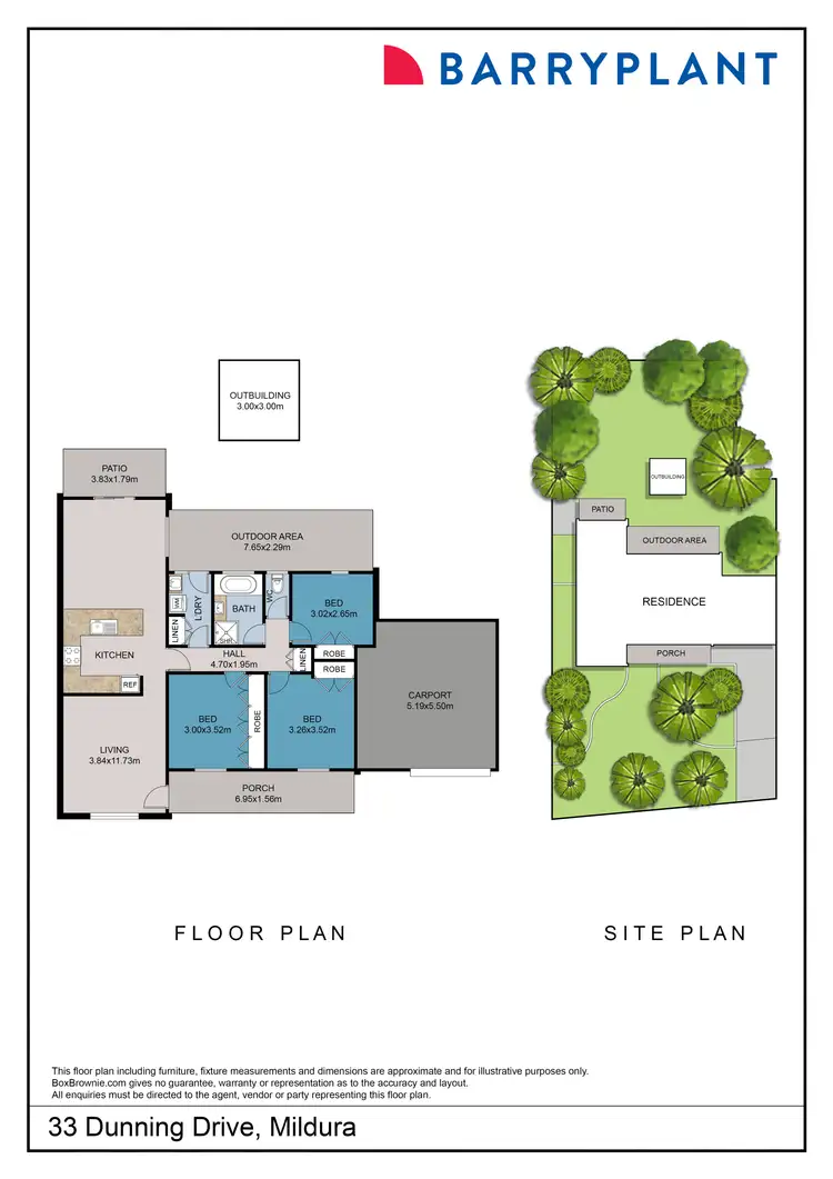 Floorplan of Homely house listing, 33 Dunning Drive, Mildura VIC 3500