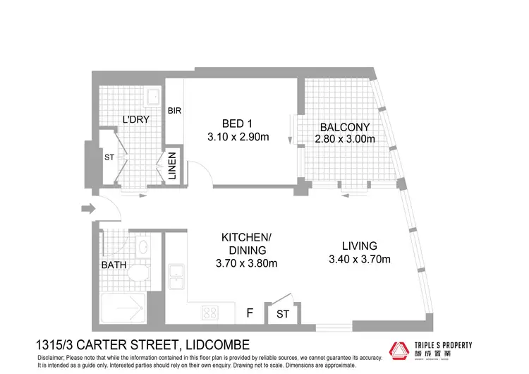 Floorplan of Homely apartment listing, 1315/3 Carter Street, Lidcombe NSW 2141
