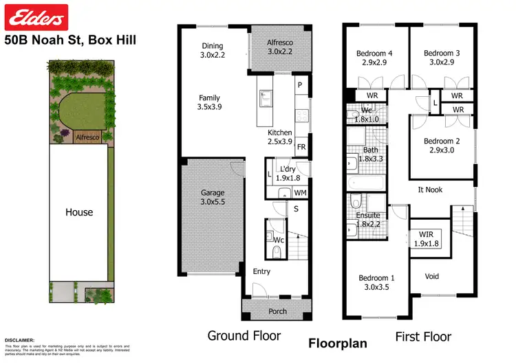 Floorplan of Homely semi-detached listing, 50B Noah Street, Box Hill NSW 2765