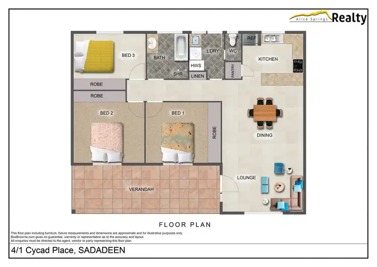 Floorplan of Homely unit listing, 4/1 Cycad Place, Sadadeen NT 870