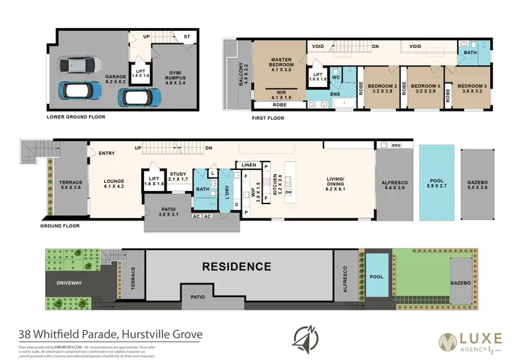 Floorplan of Homely semi-detached listing, 38 Whitfield Parade, Hurstville Grove NSW 2220