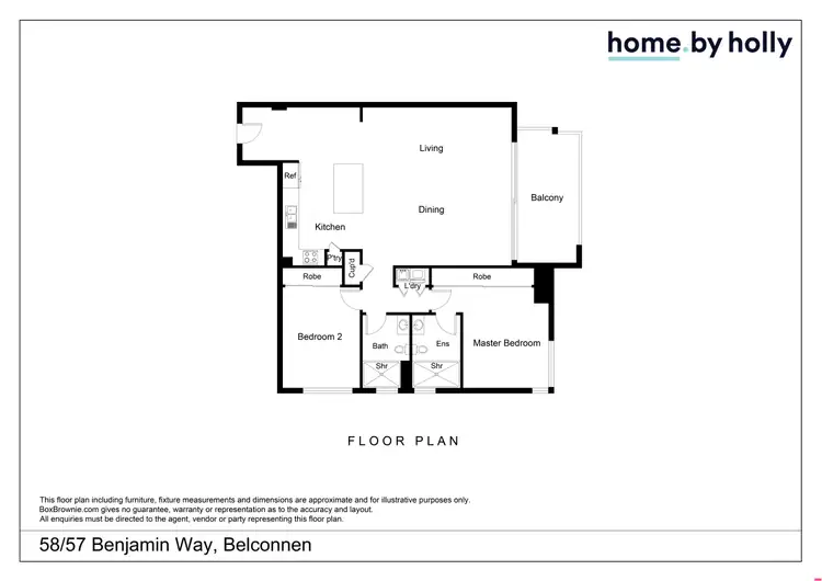 Floorplan of Homely unit listing, 58/57 Benjamin Way, Belconnen ACT 2617