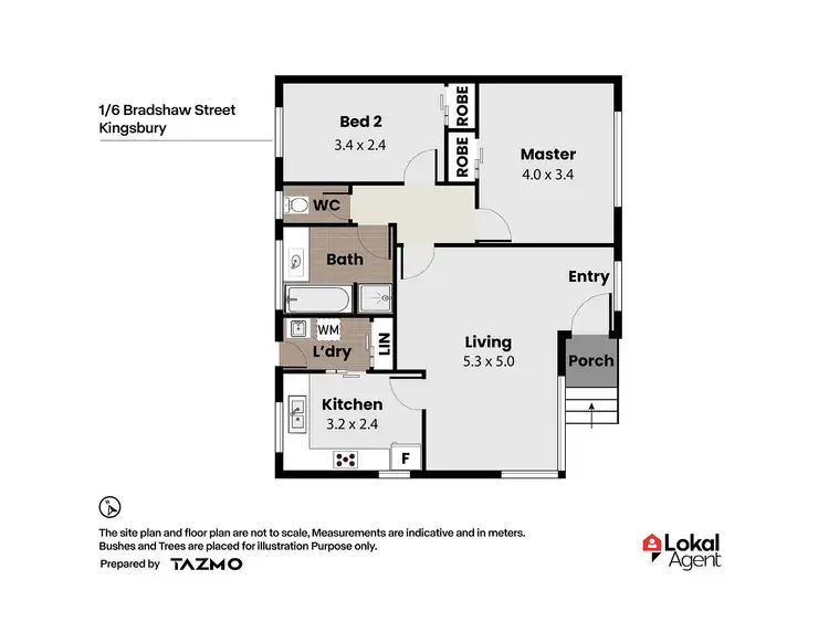 Floorplan of Homely unit listing, 1/6 Bradshaw Street, Kingsbury VIC 3083