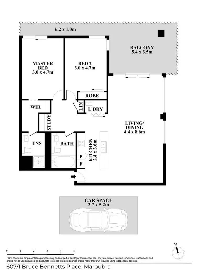 Floorplan of Homely apartment listing, 607/1 Bruce Bennetts Place, Maroubra NSW 2035