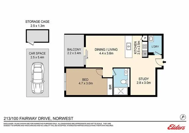 Floorplan of Homely apartment listing, 213/100 Fairway Drive, Norwest NSW 2153