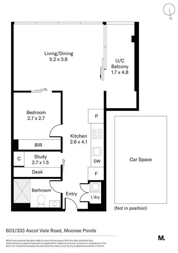 Floorplan of Homely apartment listing, 603/333 Ascot Vale Road, Moonee Ponds VIC 3039