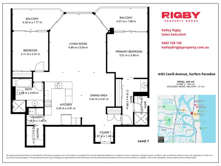 Floorplan of Homely apartment listing, 4/63 Cavill Avenue, Surfers Paradise QLD 4217