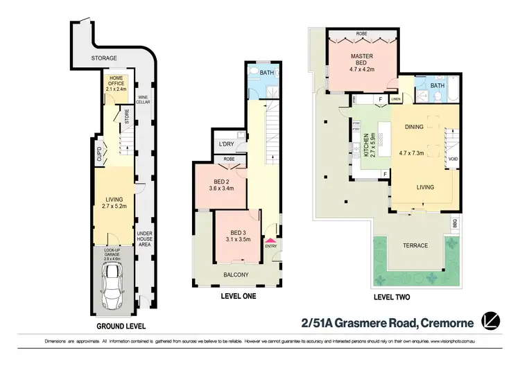 Floorplan of Homely townhouse listing, 2/51a Grasmere Road, Cremorne NSW 2090