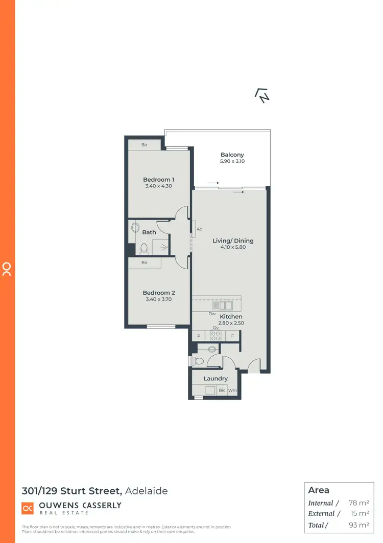 Floorplan of Homely apartment listing, 301/129 Sturt Street, Adelaide SA 5000
