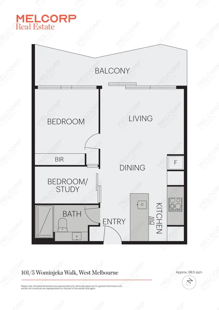 Floorplan of Homely apartment listing, 101/5 Wominjeka Walk, West Melbourne VIC 3003