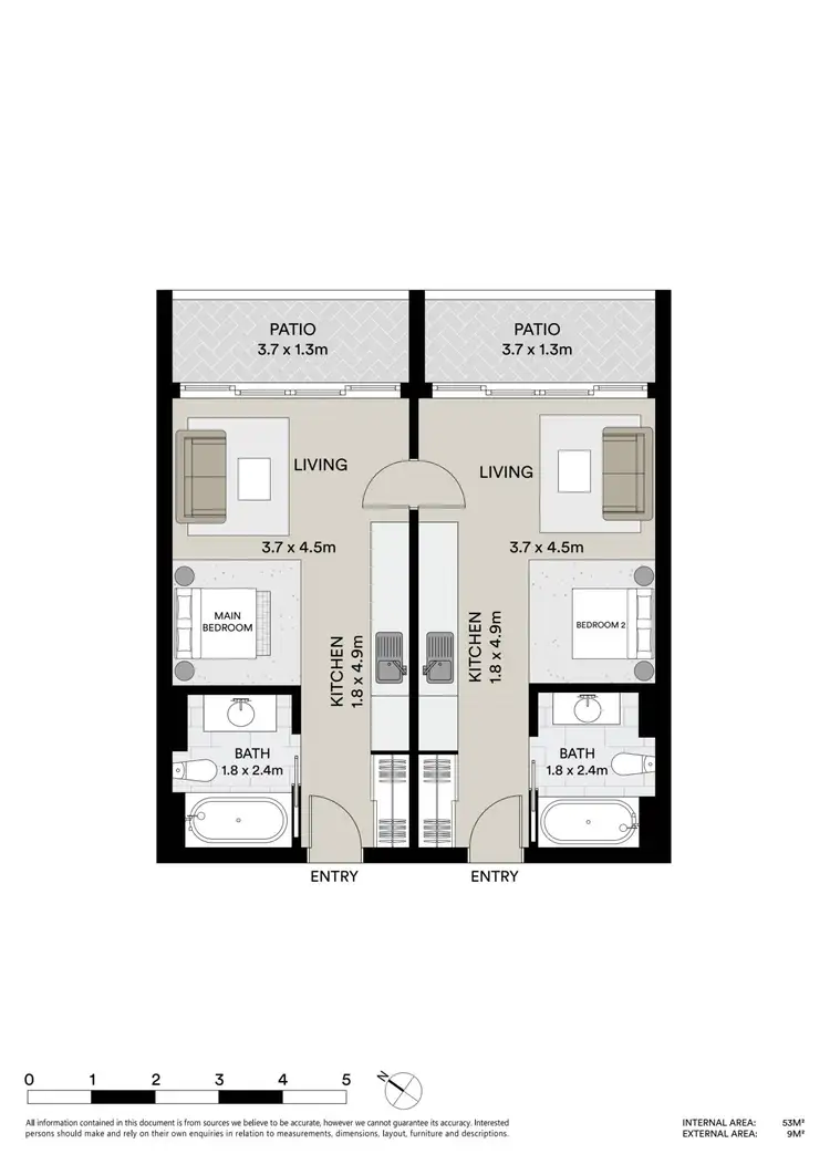 Floorplan of Homely semi-detached listing, 1110-1111/75 The Strand, North Ward QLD 4810