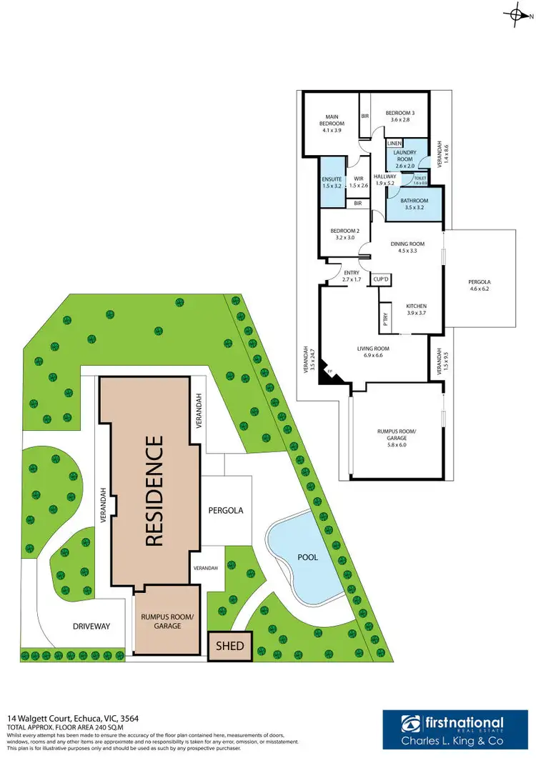 Floorplan of Homely house listing, 14 Walgett Court, Echuca VIC 3564