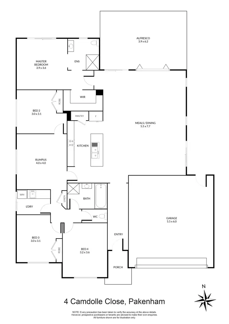 Floorplan of Homely house listing, 4 Camdolle Close, Pakenham VIC 3810