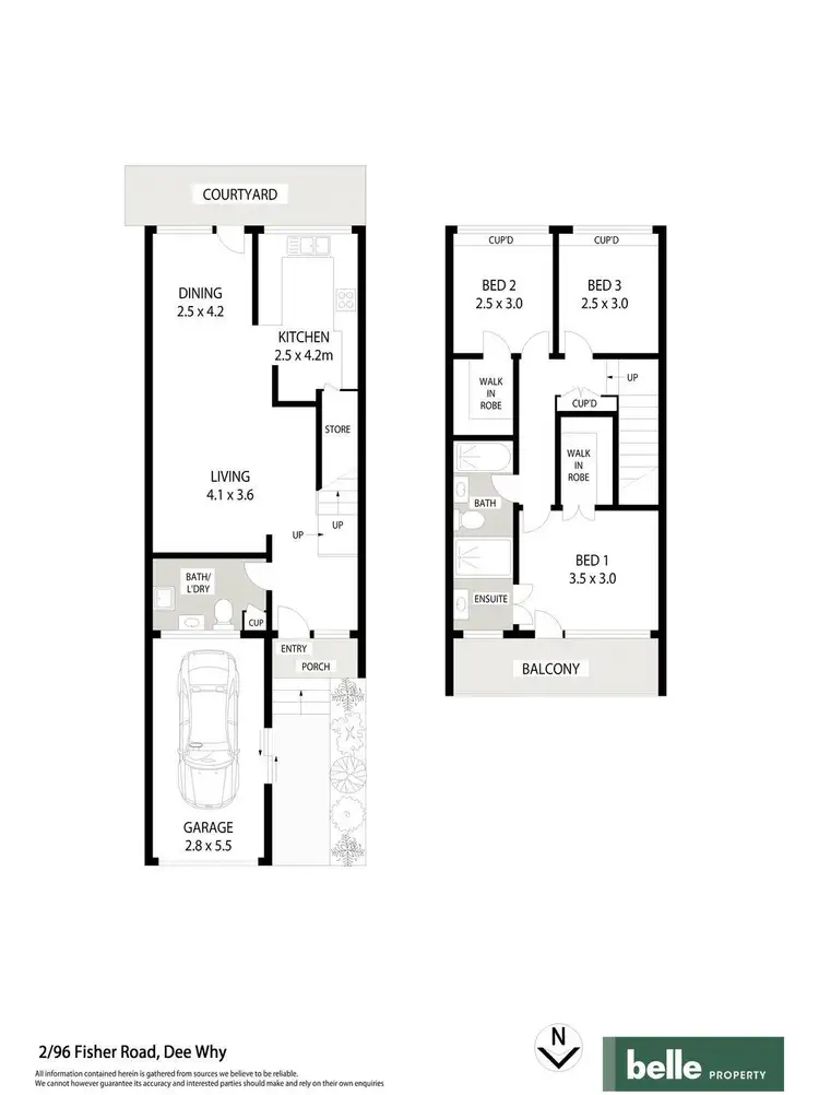 Floorplan of Homely townhouse listing, 2/96 Fisher Road, Dee Why NSW 2099