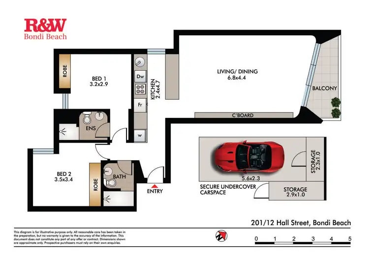 Floorplan of Homely apartment listing, 201/12 Hall Street, Bondi Beach NSW 2026