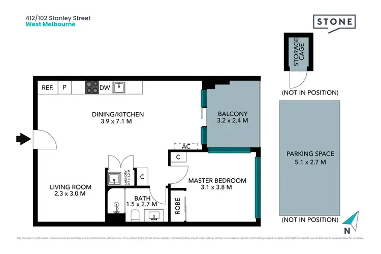 Floorplan of Homely unit listing, 412/102 Stanley Street, West Melbourne VIC 3003