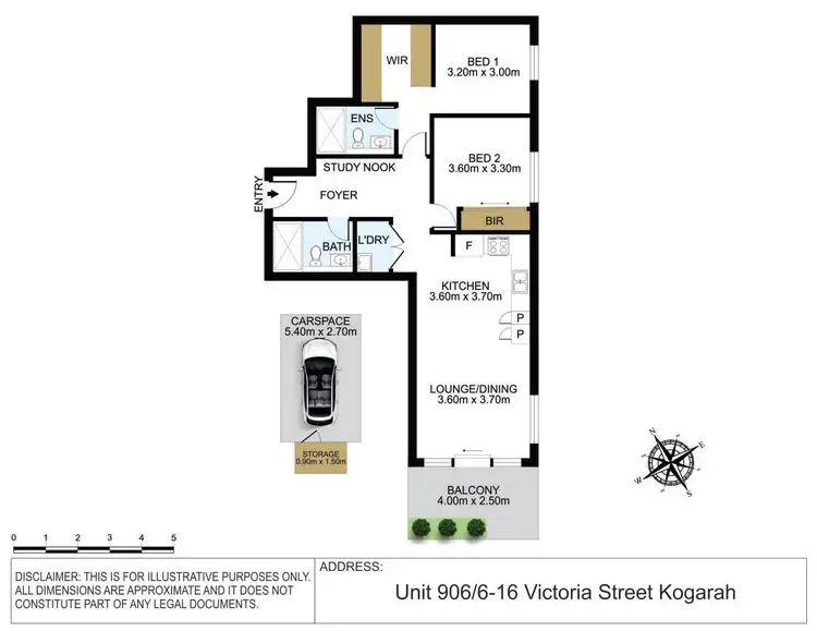 Floorplan of Homely apartment listing, 906/6-16 Victoria Street, Kogarah NSW 2217