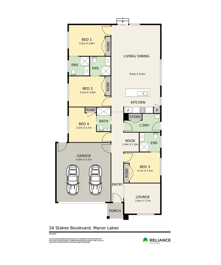Floorplan of Homely house listing, 34 Stakes Boulevard, Manor Lakes VIC 3024
