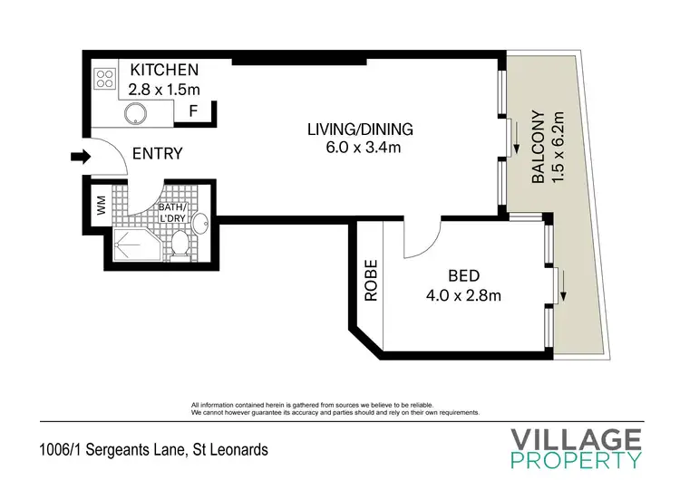 Floorplan of Homely apartment listing, 1006/1 Sergeants Lane, St Leonards NSW 2065