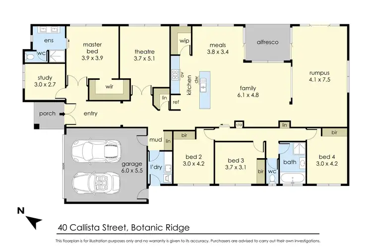 Floorplan of Homely house listing, 40 Callista Street, Botanic Ridge VIC 3977