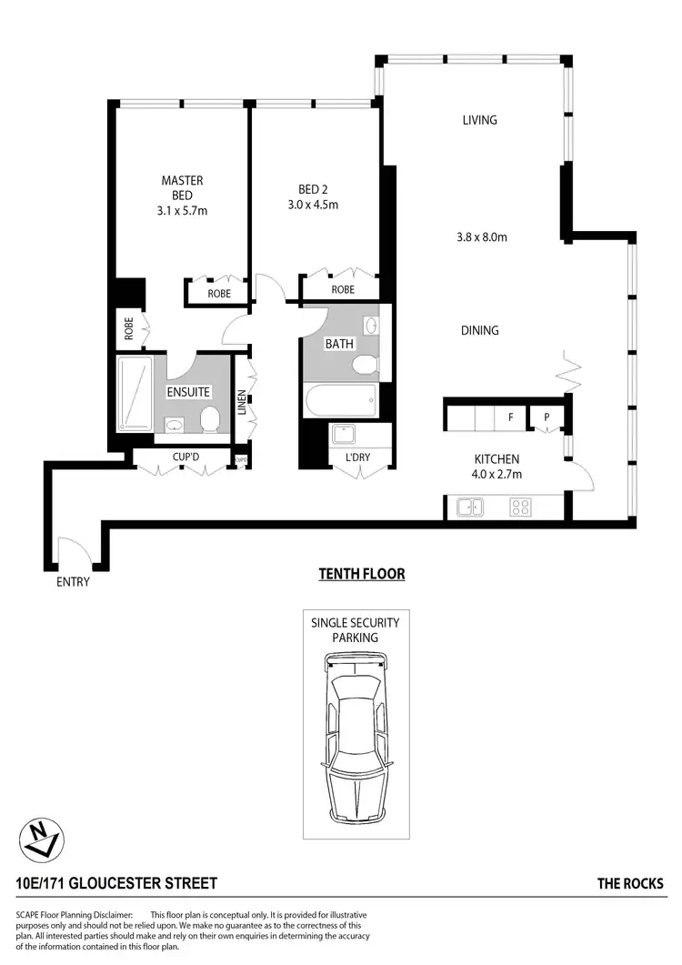 Floorplan of Homely apartment listing, 10E/171 Gloucester Street, The Rocks NSW 2000