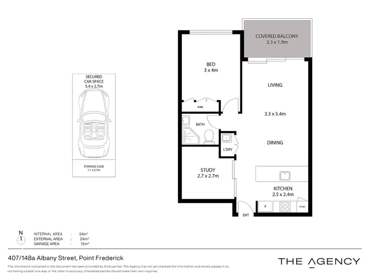Floorplan of Homely apartment listing, 407/148a Albany Street, Point Frederick NSW 2250