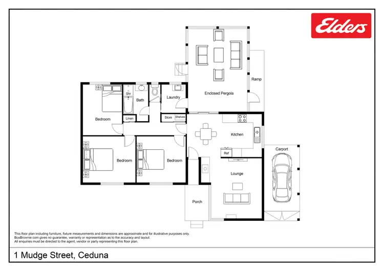 Floorplan of Homely house listing, 1 Mudge Street, Ceduna SA 5690