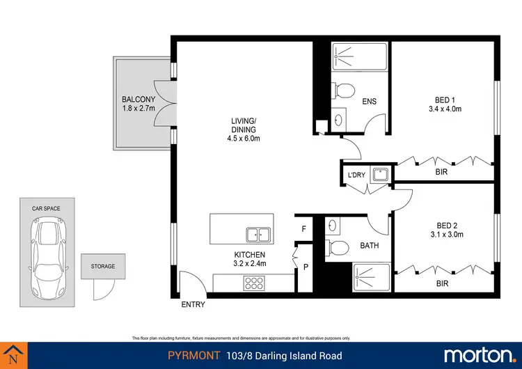 Floorplan of Homely apartment listing, 103/8 Darling Island Road, Pyrmont NSW 2009