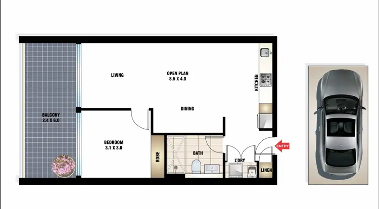 Floorplan of Homely apartment listing, 302/20 Dunkerley Place, Waterloo NSW 2017