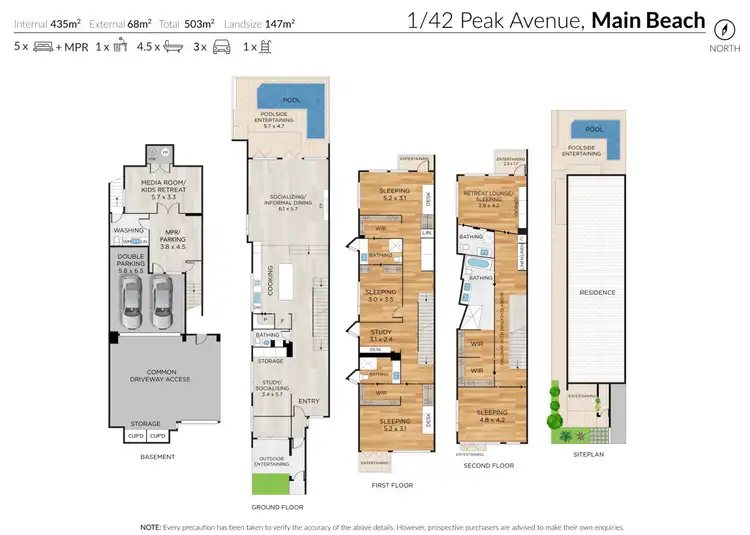 Floorplan of Homely villa listing, 1/42 Peak Avenue, Main Beach QLD 4217