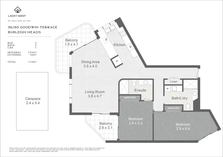 Floorplan of Homely unit listing, 36/60 Goodwin Terrace, Burleigh Heads QLD 4220