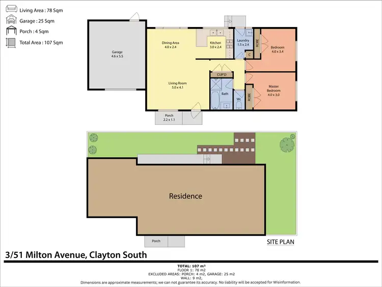 Floorplan of Homely unit listing, 3/51 Milton Avenue, Clayton South VIC 3169